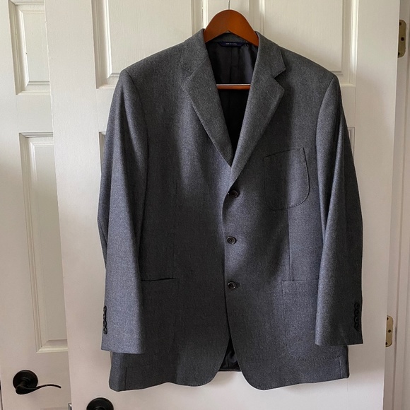 Brooks Brothers Gray 3 Button Sport Coat - Gray - 100% Wool - Size 43R - Picture 1 of 9